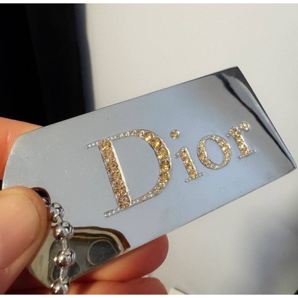 Dior Silver Compact Mirror with Crystals